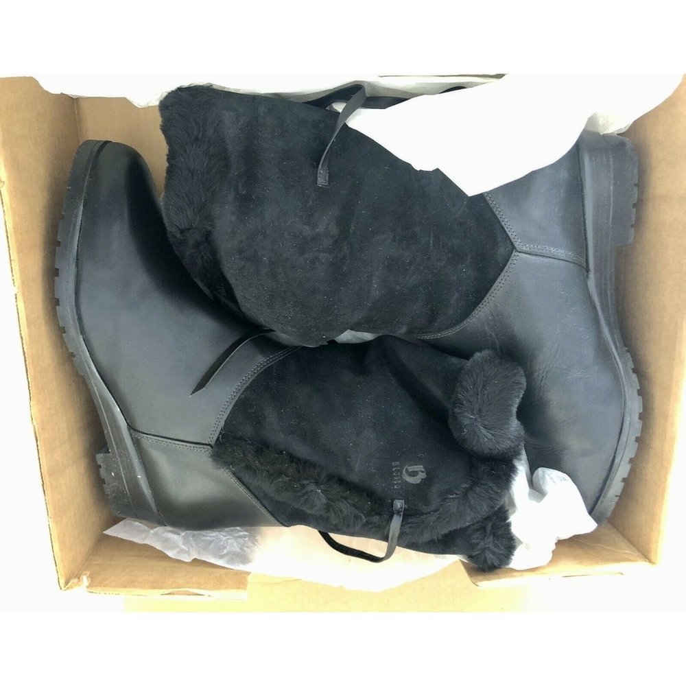 Rare Blondo Womens Boot Audrey Wool Sherling Fur Trimmed Black, Sz 12 2A #608mmw